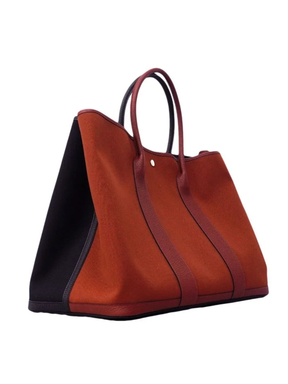 Hermes Tote Garden Party GM Negonda Toile Military Black Rouge Ash Silver